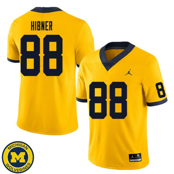 Men's Michigan Wolverines #88 Matthew Hibner Yellow Fashion Jersey